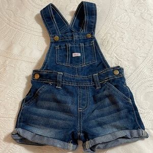 Jean bibbed shorts